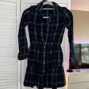 Polo by Ralph Lauren Navy and Green Plaid Dress